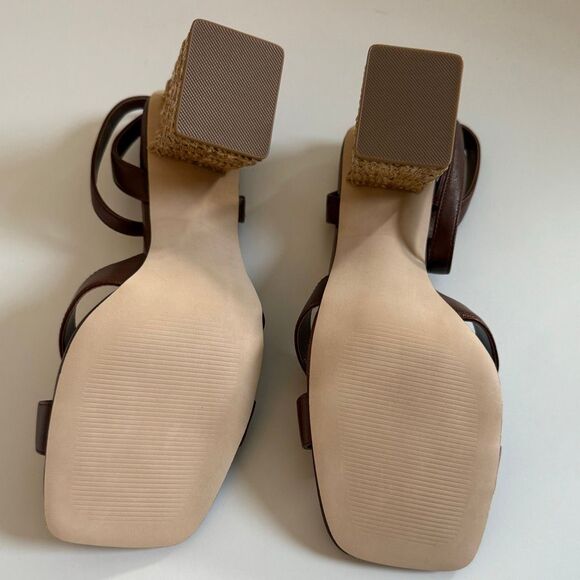 NWT Steve Madden “Renley” block heel ankle strap sandal  in Brown leather Size 1 - Picture 10 of 10